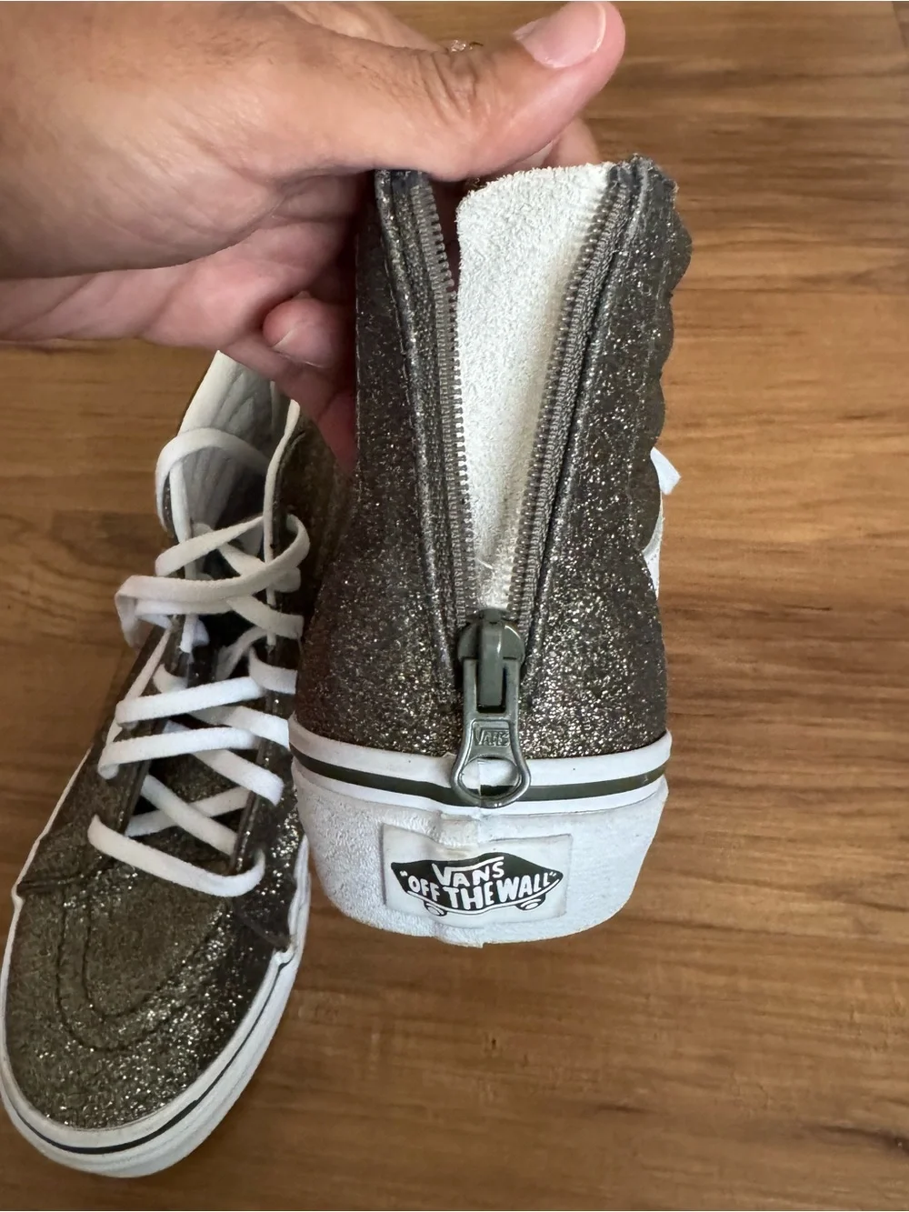 Kids Vans Glitter High-Top Sneakers - Black/Silver